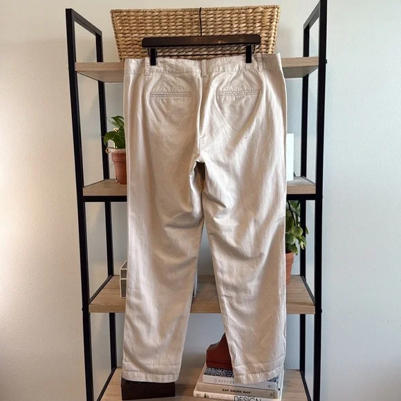 NWT Ann Taylor LOFT Mid-Rise Cotton Linen Blend Straight Leg Woven Pant, 12 - Picture 5 of 9